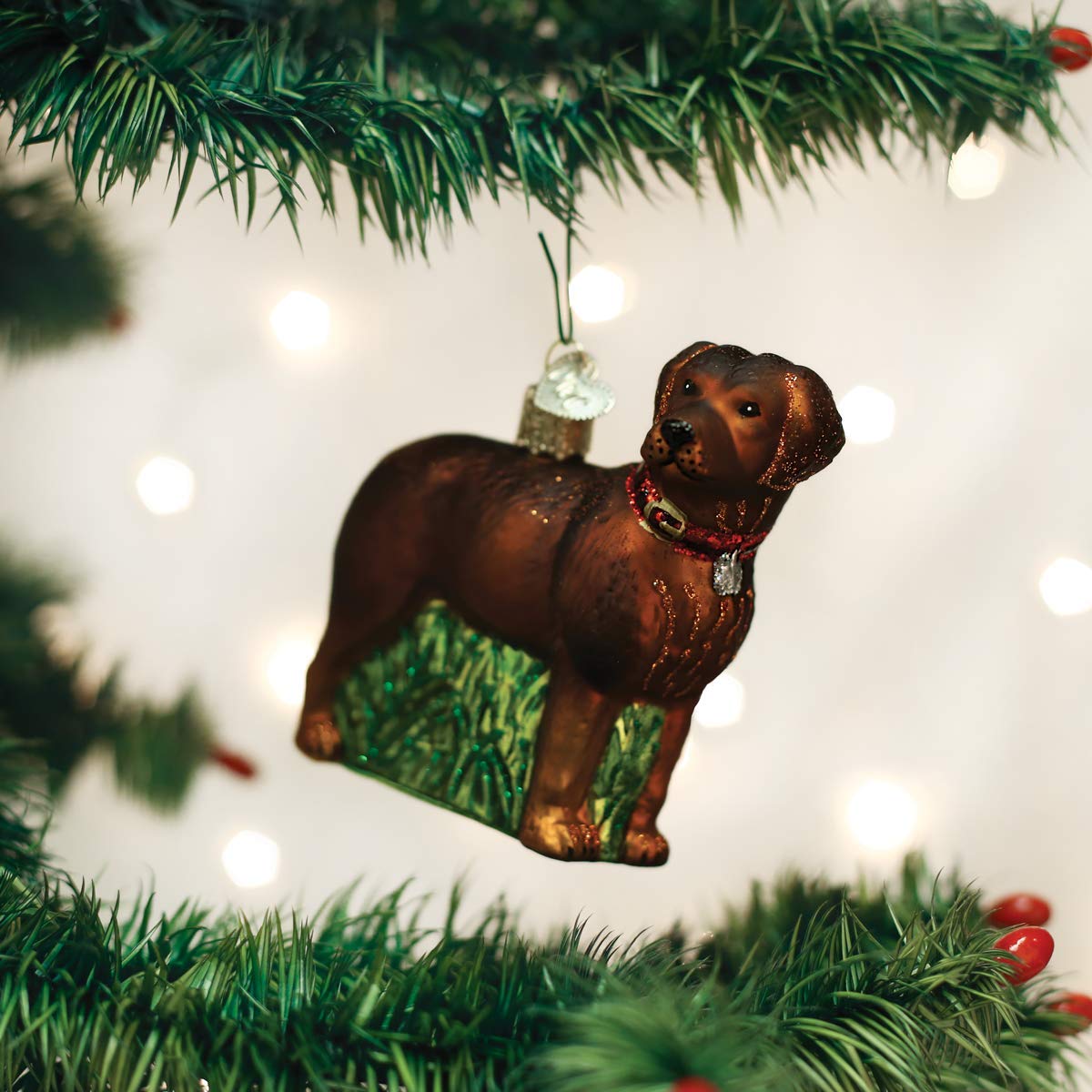 Old World Christmas Long-Haired Dachshund Glass Blown Ornament for Christmas Tree, Handcrafted Holiday Decoration, Dog Collection