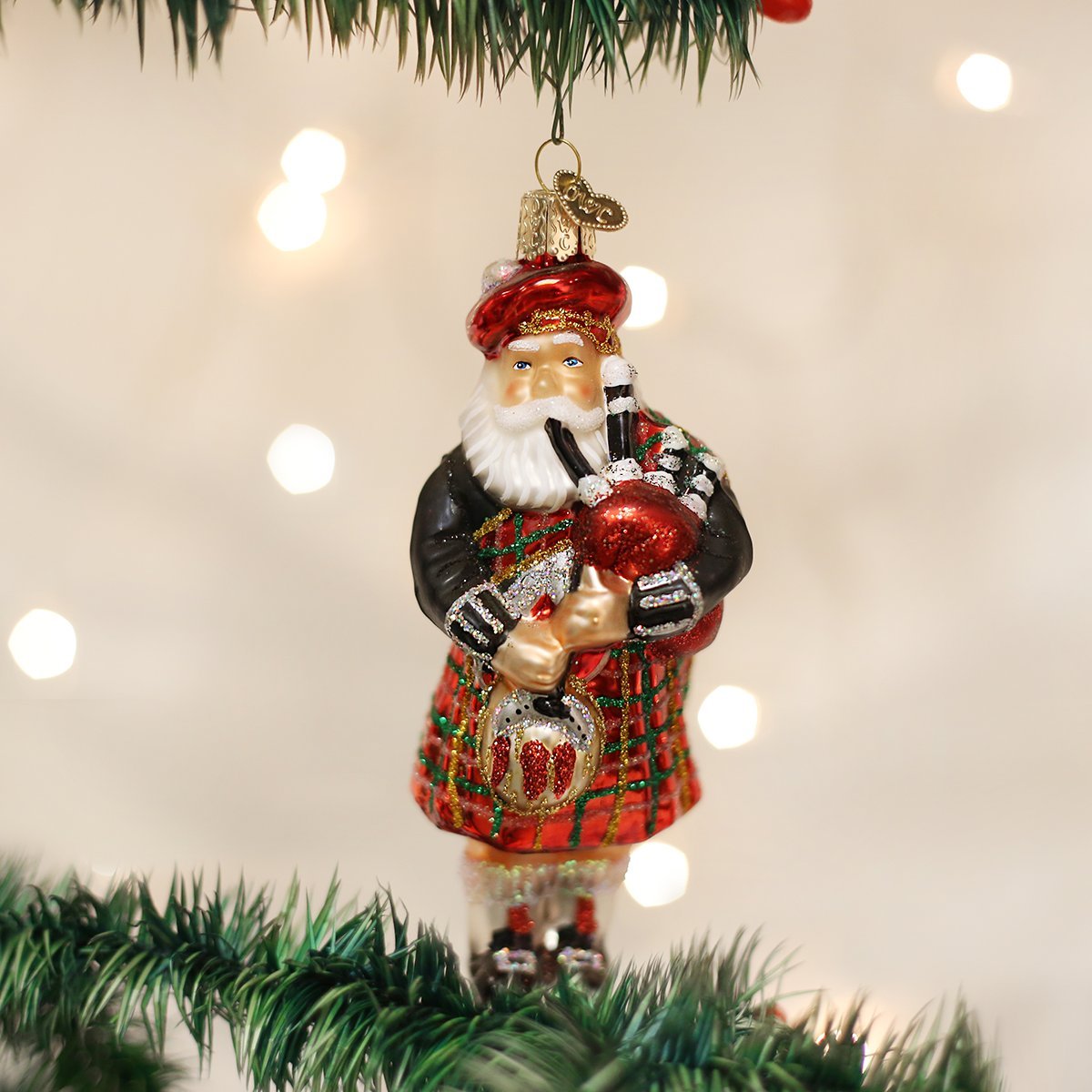 Old World Christmas Ornaments: Assortment of Santas Glass Blown Ornaments for Christmas Tree, Highland Santa 5 Inches