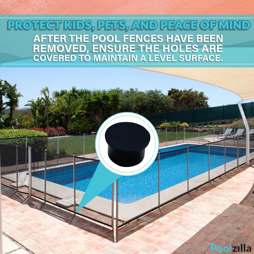 Poolzilla Black Pool Safety Fence Hole Cover (25 Pack / 50 Pack)