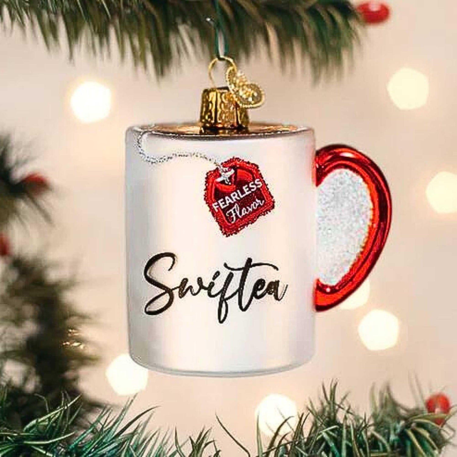 Old World Christmas Swiftea Mug Glass Blown Ornament for Christmas Tree, Handcrafted Holiday Decoration, Tea Collection