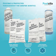 Poolzilla 24,000 Gallon Winterizing Kit, Includes 1 Qt. Winter Clarifier, 1 Qt. Winter Stain & Scale Control, 2 Lbs Winter Oxy Shock, 2 Lbs Winterizer
