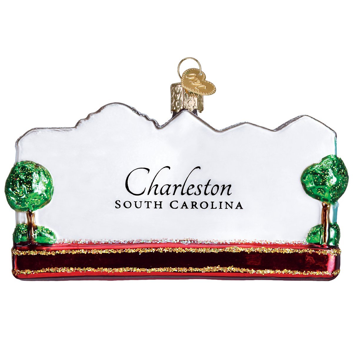 Old World Christmas Glass Blown Ornament Rainbow Row (20100)