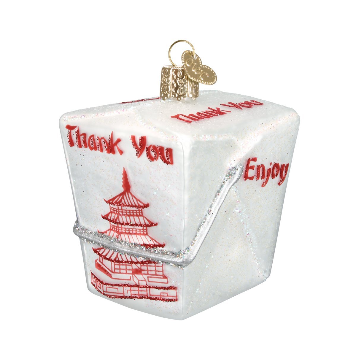 Old World Christmas Various Foods Glass Blown Ornaments for Christmas Tree Chinese Take-Out 2.75 x 2.5 Inches