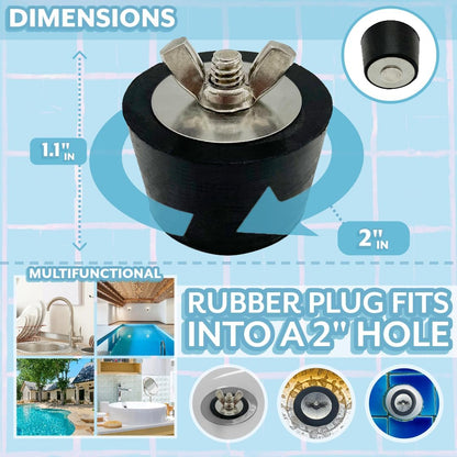 Poolzilla 2" Rubber Plug for Pool Closing, Return Line Skimmer Plug