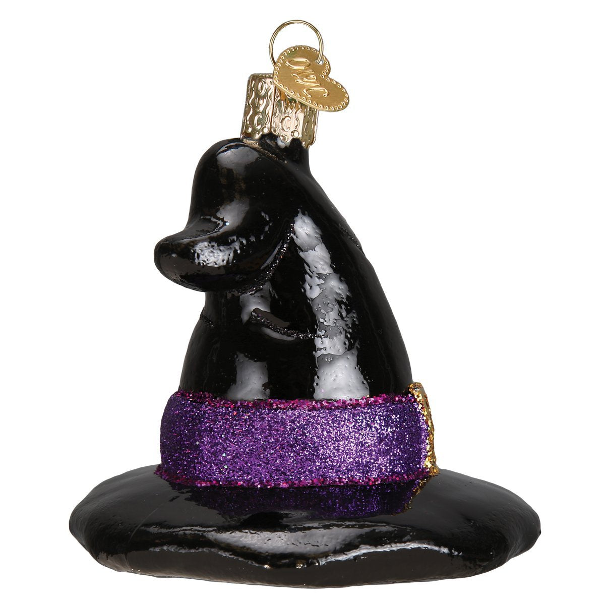 Old World Christmas Witch's Hat Glass Blown Ornament for Christmas Tree, Handcrafted Holiday Decoration, Halloween Collection