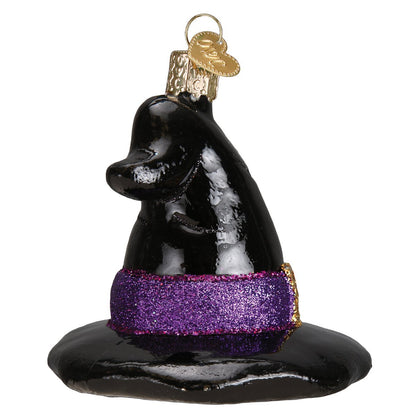 Old World Christmas Witch's Hat Glass Blown Ornament for Christmas Tree, Handcrafted Holiday Decoration, Halloween Collection