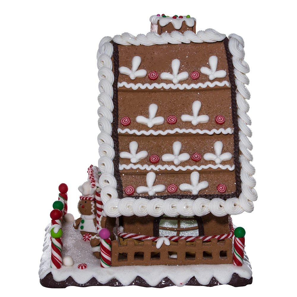 Kurt Adler 10" Battery-Operated Claydough LED Gingerbread House Tablepiece
