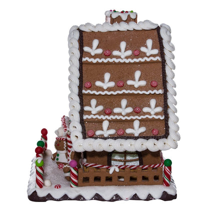 Kurt Adler 10" Battery-Operated Claydough LED Gingerbread House Tablepiece