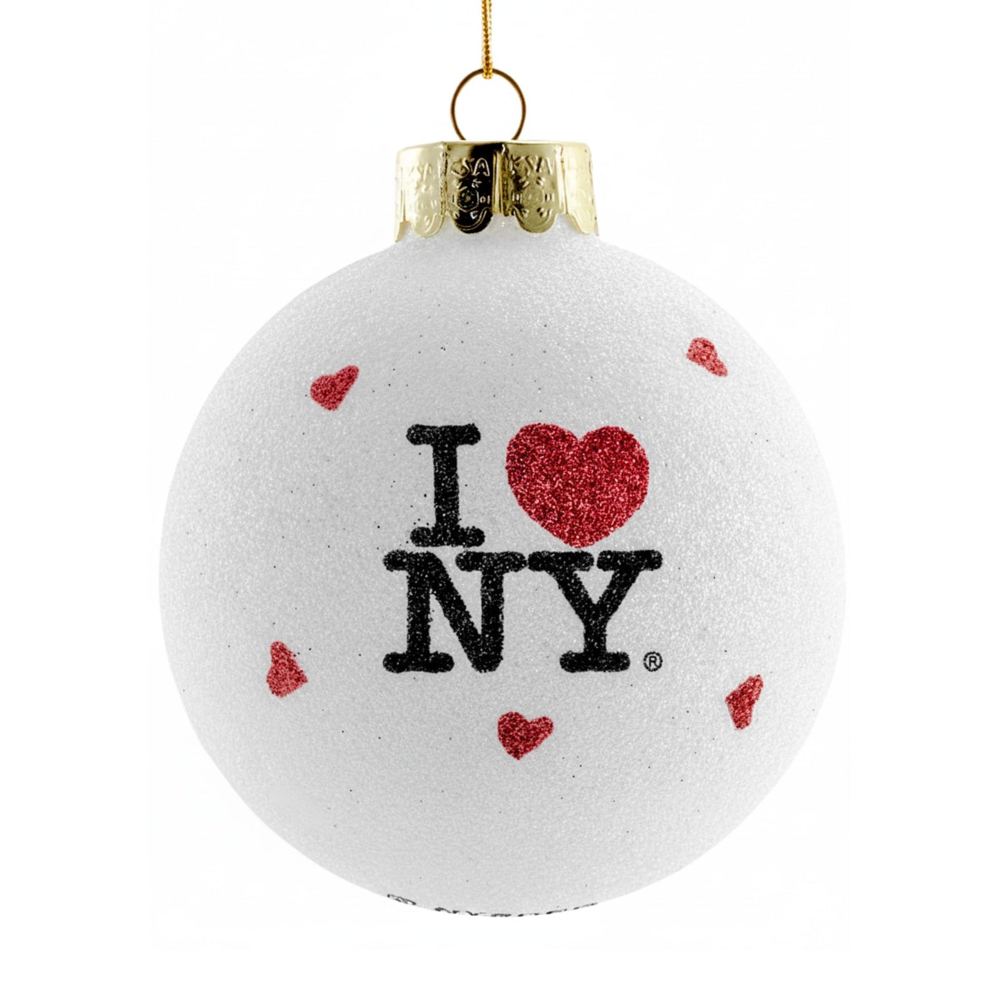 Kurt Adler I Love NY Glass Ball Christmas Ornament