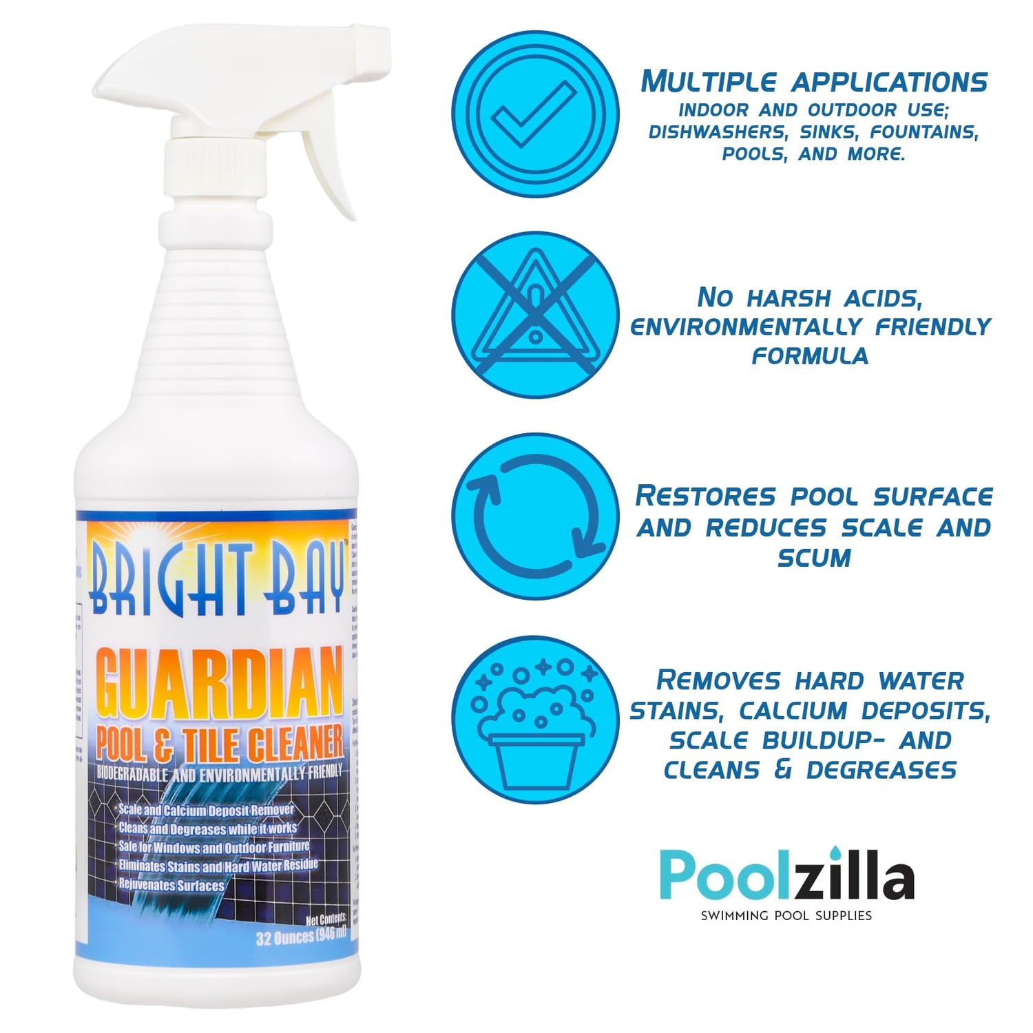 Poolzilla Guardian Pool and Tile Cleaner (32oz)