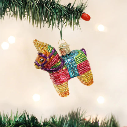 Old World Christmas Piñata Glass Blown Ornament for Christmas Tree, Handcrafted Holiday Decoration, Fiesta Collection