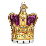 Old World Christmas King's Crown Glass Blown Ornament for Christmas Tree, Handcrafted Holiday Decoration, Royalty Collection