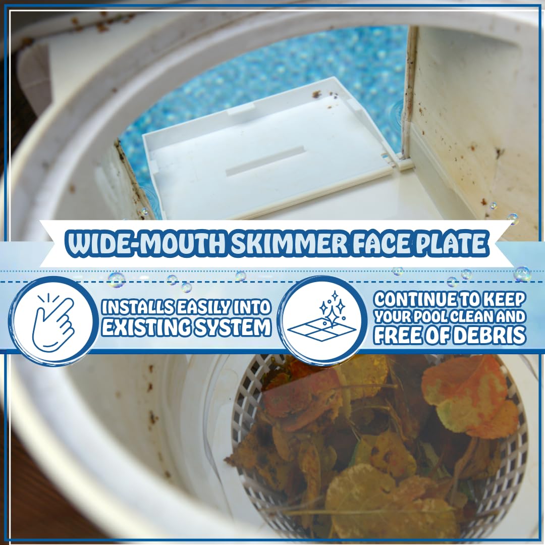 Poolzilla Wide-Mouth Skimmer Face Plate - Compatible with Hayward Automatic Skimmers SP1085, SP1077