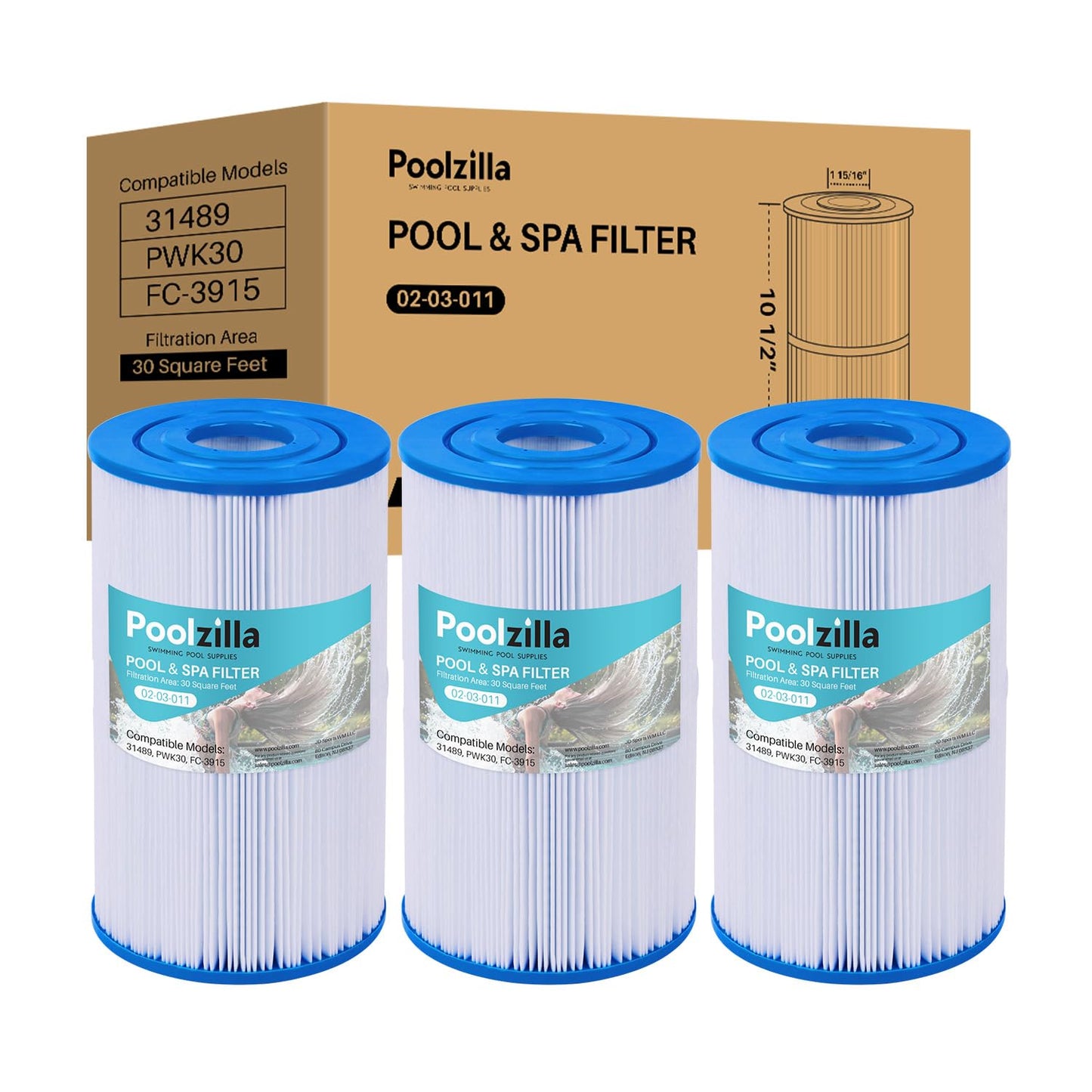 Spa Filter Cartridge for Pleatco PWK30 - Replaces Unicel C-6430, APCC7095