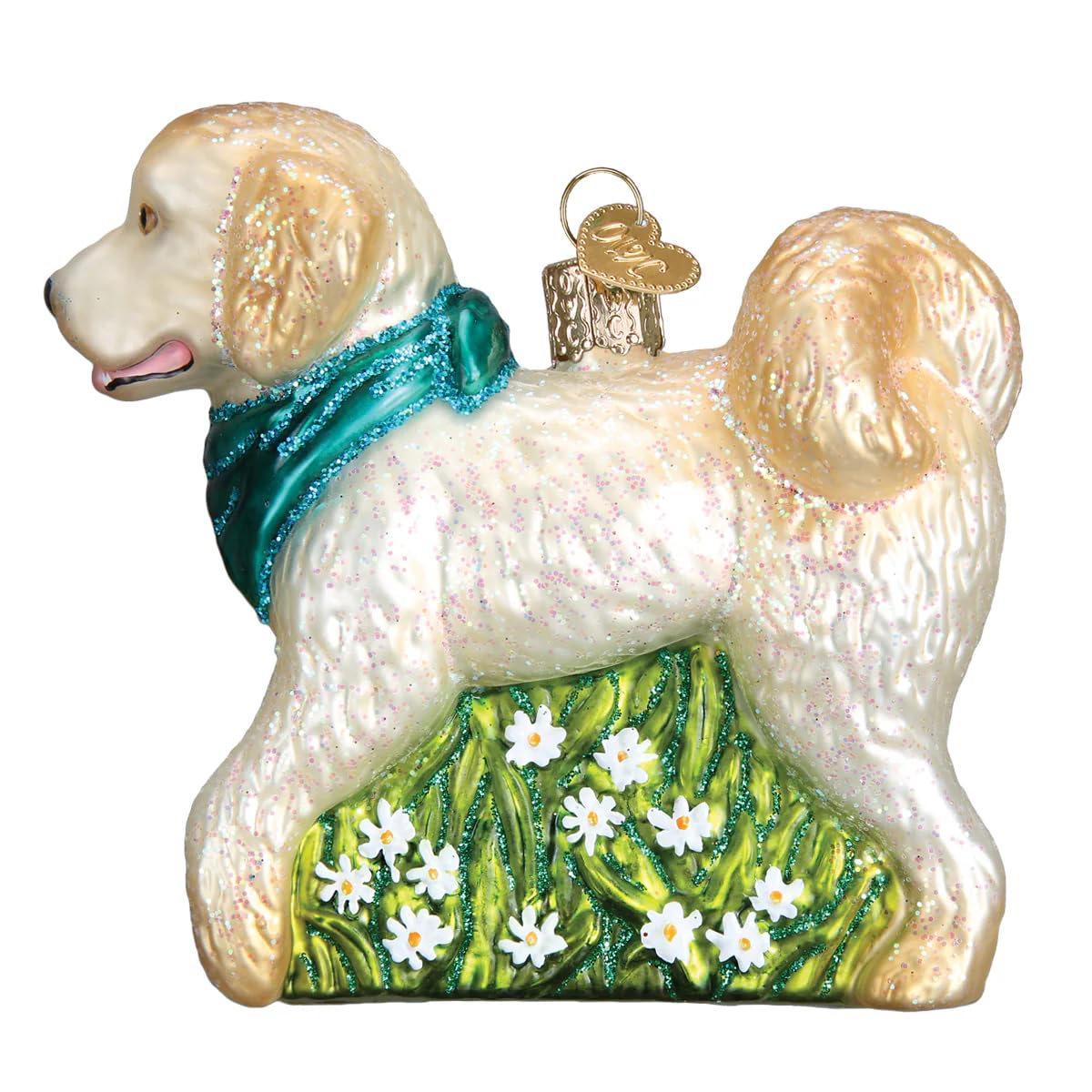 Old World Christmas Cockapoo Puppy Glass Blown Ornament for Christmas Tree, Handcrafted Holiday Decoration, Dog Collection