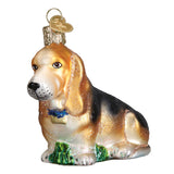 Old World Christmas Dog Collection Glass Blown Ornaments for Christmas Tree Basset Hound 1.5 x 3