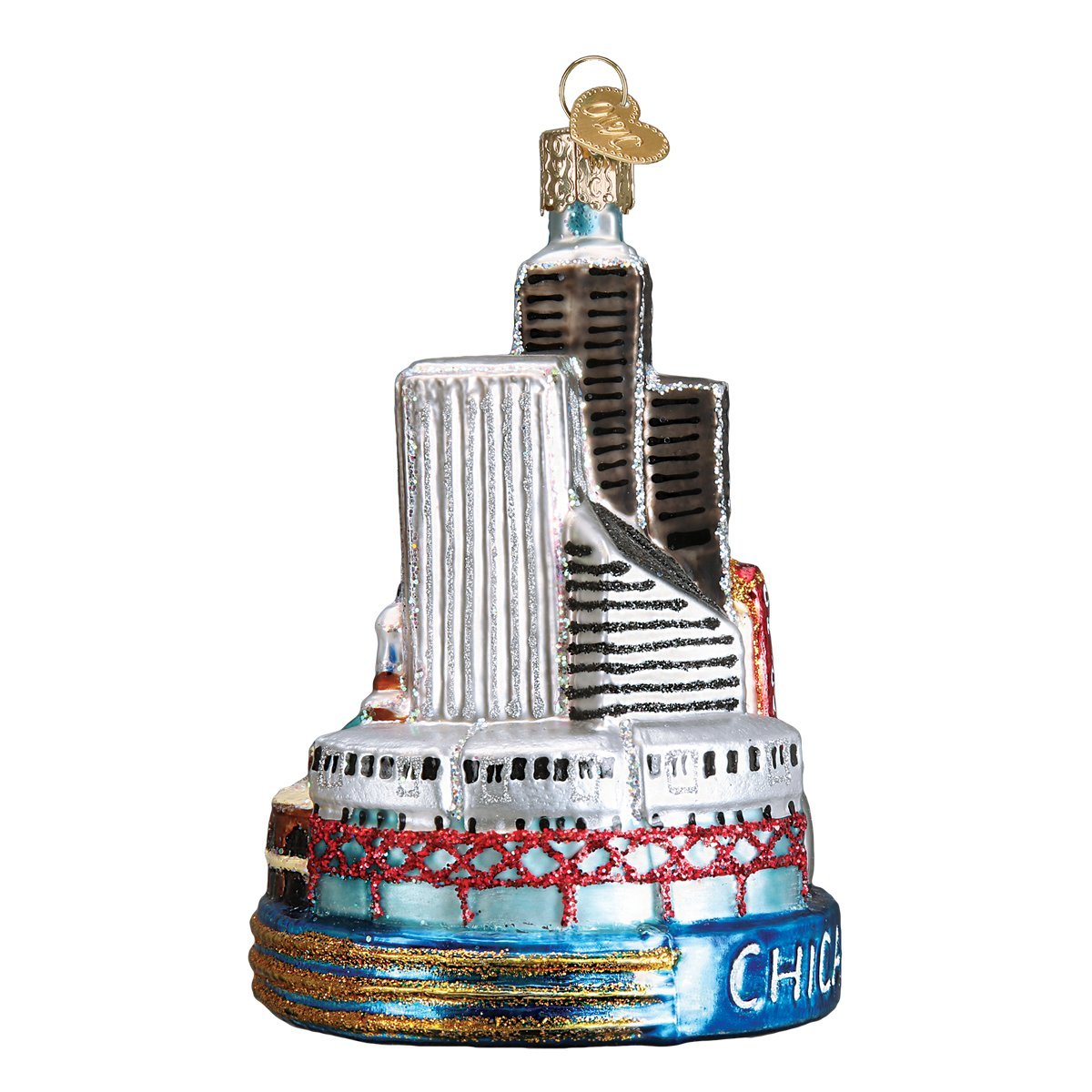 Old World Christmas Glass Blown Ornament Chicago (20091)