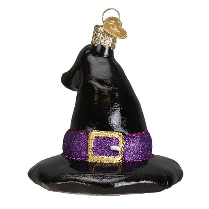 Old World Christmas Witch's Hat Glass Blown Ornament for Christmas Tree, Handcrafted Holiday Decoration, Halloween Collection