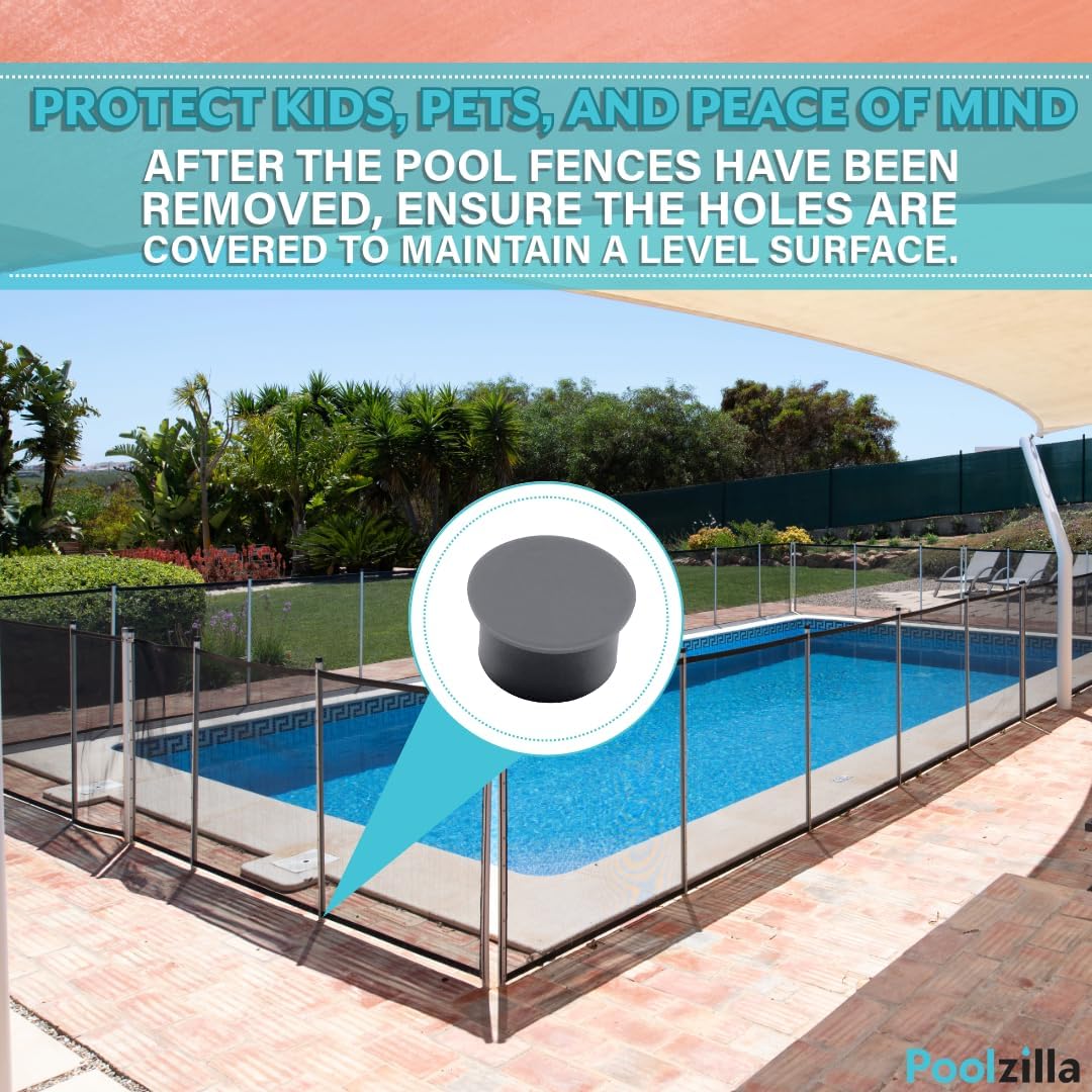 Poolzilla Gray Pool Safety Fence Hole Cover (25 Pack / 50 Pack)