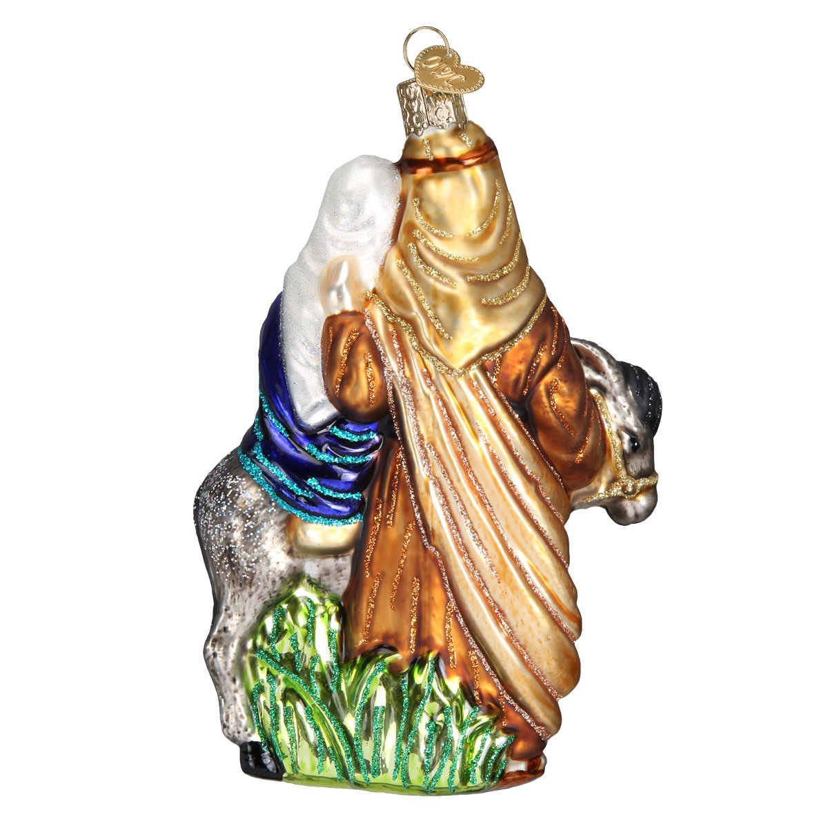 Old World Christmas Spiritual Gifts Flight to Egypt Glass Blown Ornament for Christmas Tree, Handcrafted Holiday Decoration, Religion Collection