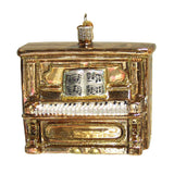 Old World Christmas Brown Upright Piano Glass Blown Ornament for Christmas Tree, Handcrafted Holiday Decoration, Music Collection