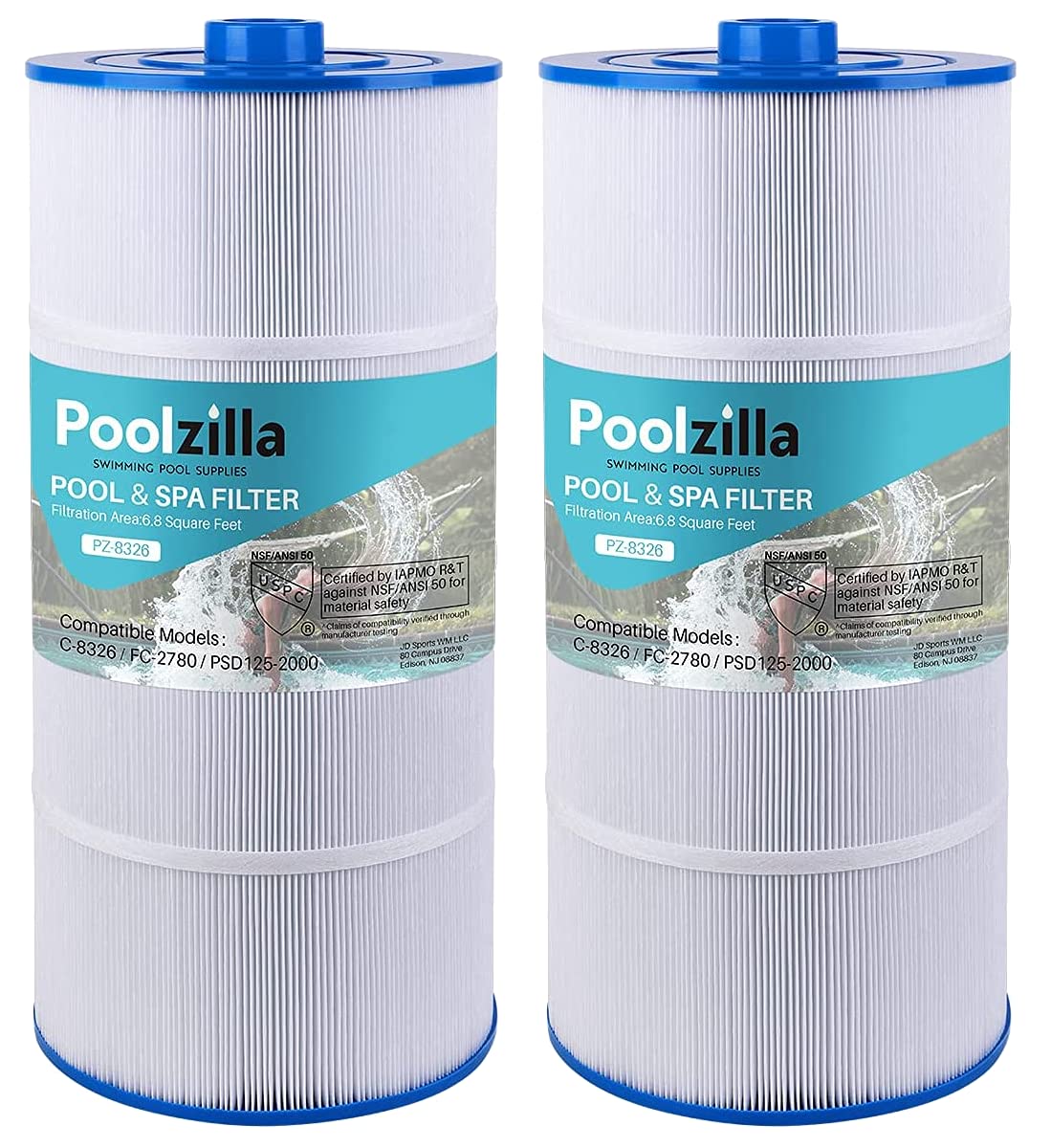 Poolzilla Spa Filter Cartridge for Sundance 6540-488 PSD125-2000 Unicel C-8326 Filbur FC-2780 Aladdin 22507 Baleen AK-70013 Magnum SU125