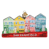 Old World Christmas San Francisco Painted Ladies Glass Blown Ornament for Christmas Tree