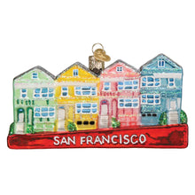 Old World Christmas San Francisco Painted Ladies Glass Blown Ornament for Christmas Tree