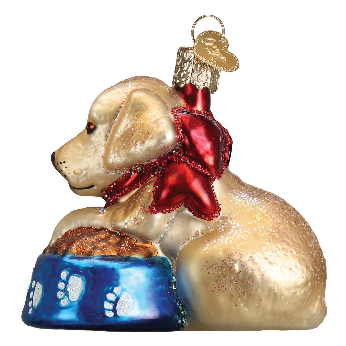 Old World Christmas Ornaments: Labrador Pup Glass Blown Ornaments for Christmas Tree (12458)