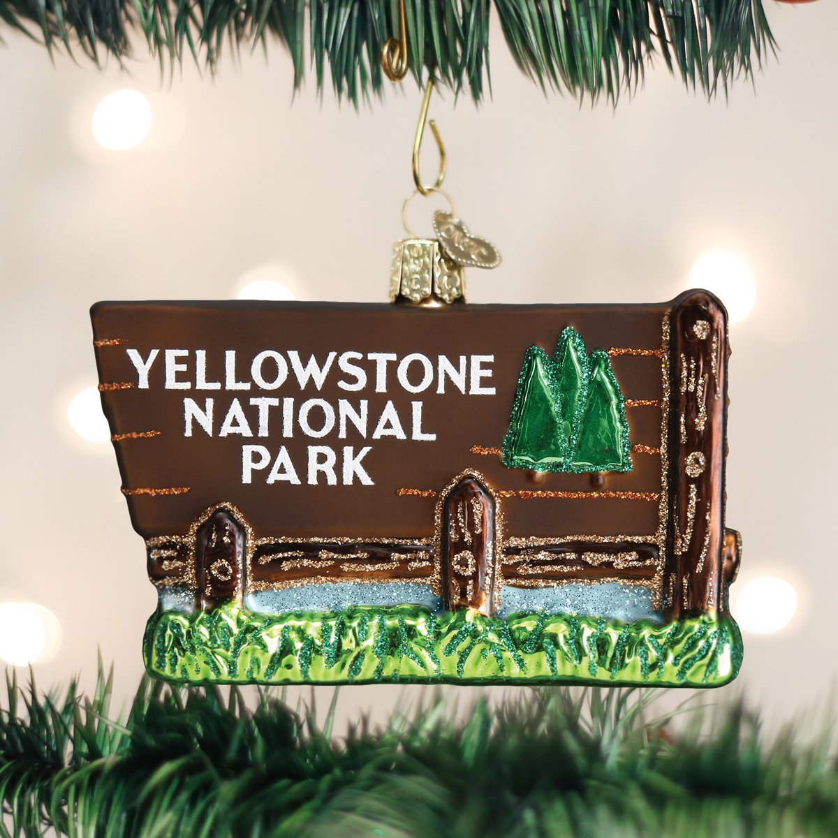 Old World Christmas Ornaments: State Parks Glass Blown Ornaments for Christmas Tree, Yellowstone National