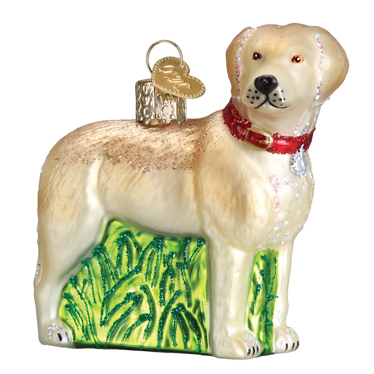 Old World Christmas Standing Chocolate Lab Glass Blown Ornament for Christmas Tree, Handcrafted Holiday Decoration, Dog Collection