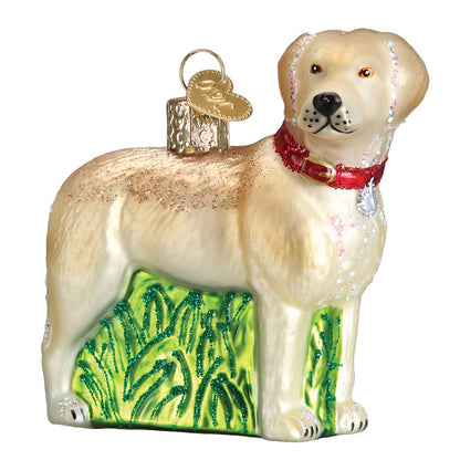 Old World Christmas Standing Chocolate Lab Glass Blown Ornament for Christmas Tree, Handcrafted Holiday Decoration, Dog Collection