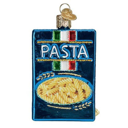 Old World Christmas Box of Pasta Glass Blown Ornament for Christmas Tree, Handcrafted Holiday Decoration, Food Collection