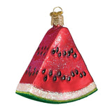 Old World Christmas Watermelon Wedge Glass Blown Ornament for Christmas Tree, Handcrafted Holiday Decoration, Fruit Collection