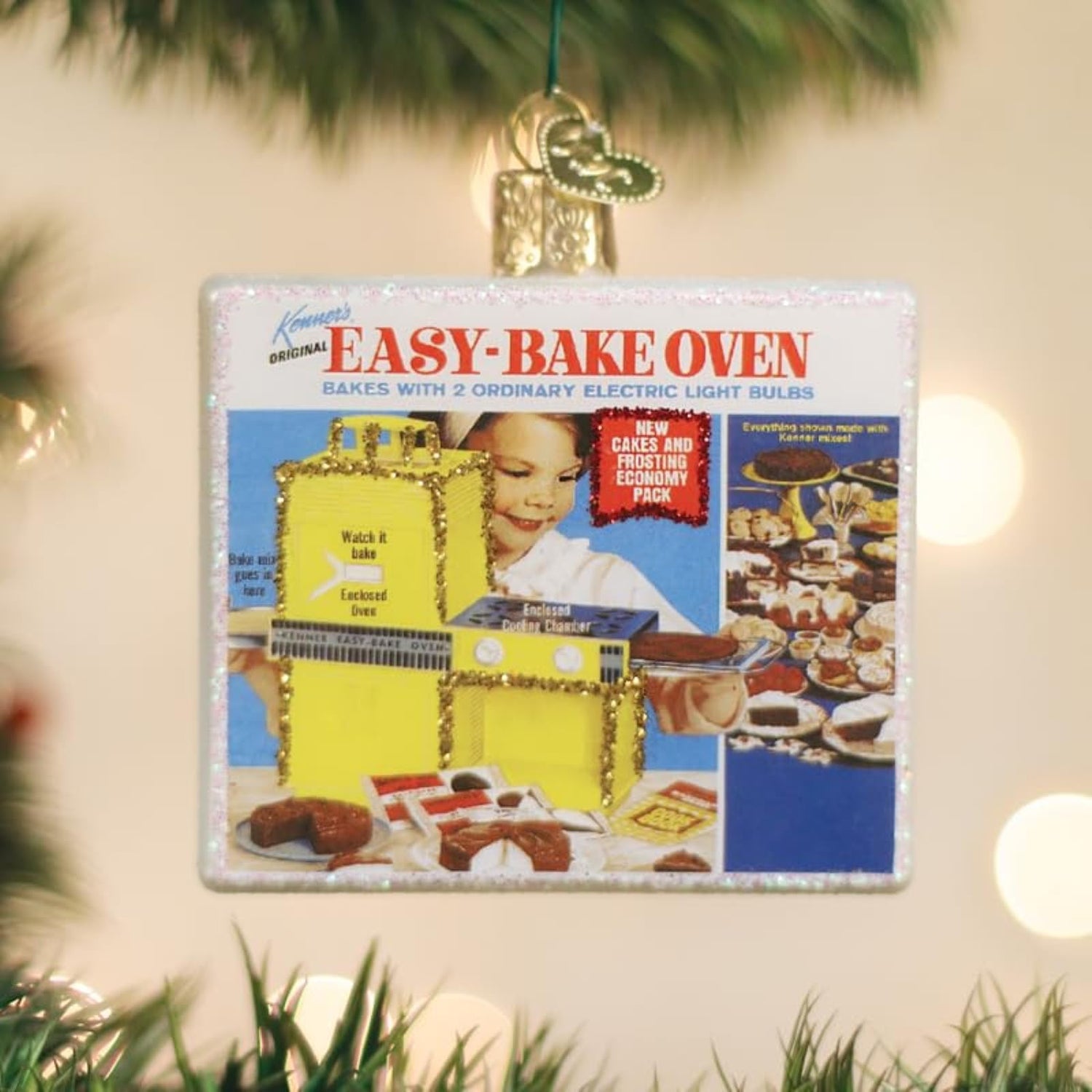 Old World Christmas Easy-Bake Oven Glass Blown Ornament for Christmas Tree, Handcrafted Holiday Decoration, Children's Toy Collection