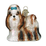 Old World Christmas 12172 Ornaments: Dog Collection Glass Blown Ornaments for Christmas Tree, Shih Tzu, Brown, 3" Height X 2.75" Length X 1.5" Width