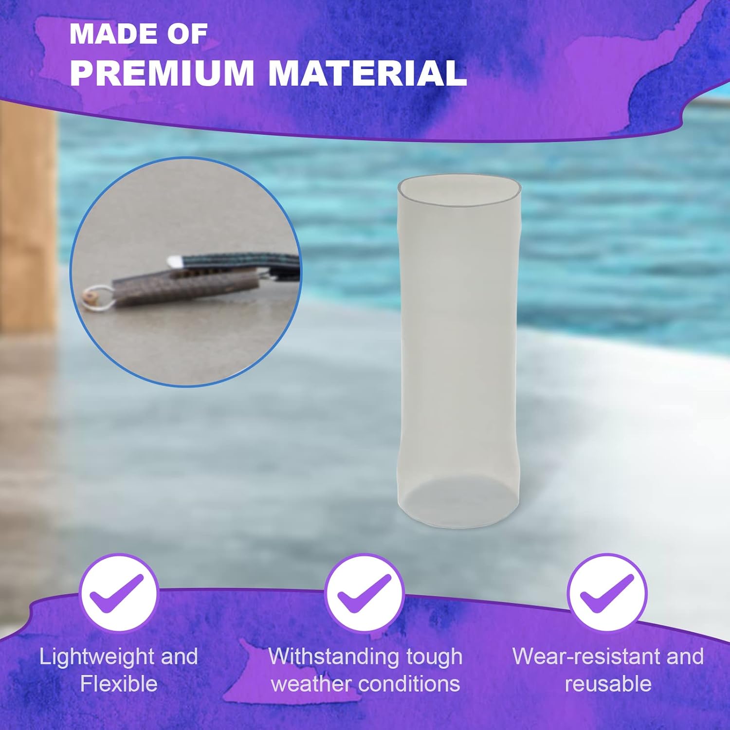 Poolzilla Protective PVC Sleeves for Pool Safety Cover Springs