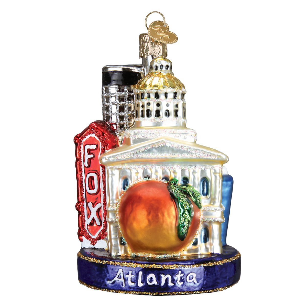 Old World Christmas Cities, Places and Landmarks Glass Blown Ornaments for Christmas Tree Atlanta