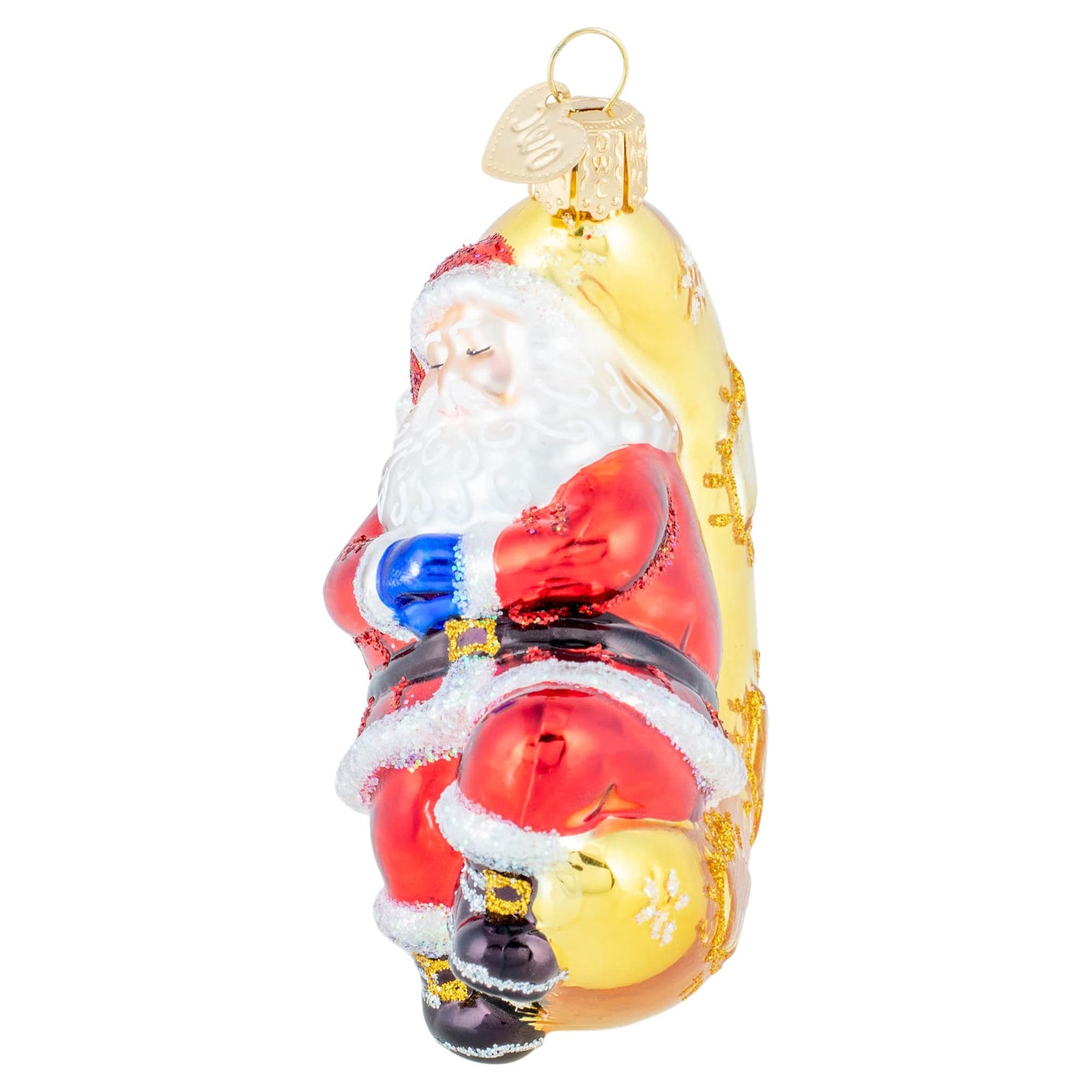 Old World Christmas Moonlight Santa Glass Blown Ornament for Christmas Tree