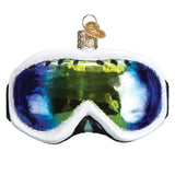 Old World Christmas Ski Goggles Glass Blown Ornament for Christmas Tree, Handcrafted Holiday Decoration, Sport Collection