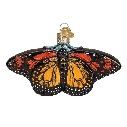 Old World Christmas Monarch Butterfly Glass Blown Ornament for Christmas Tree, Handcrafted Holiday Decoration, Insect Collection