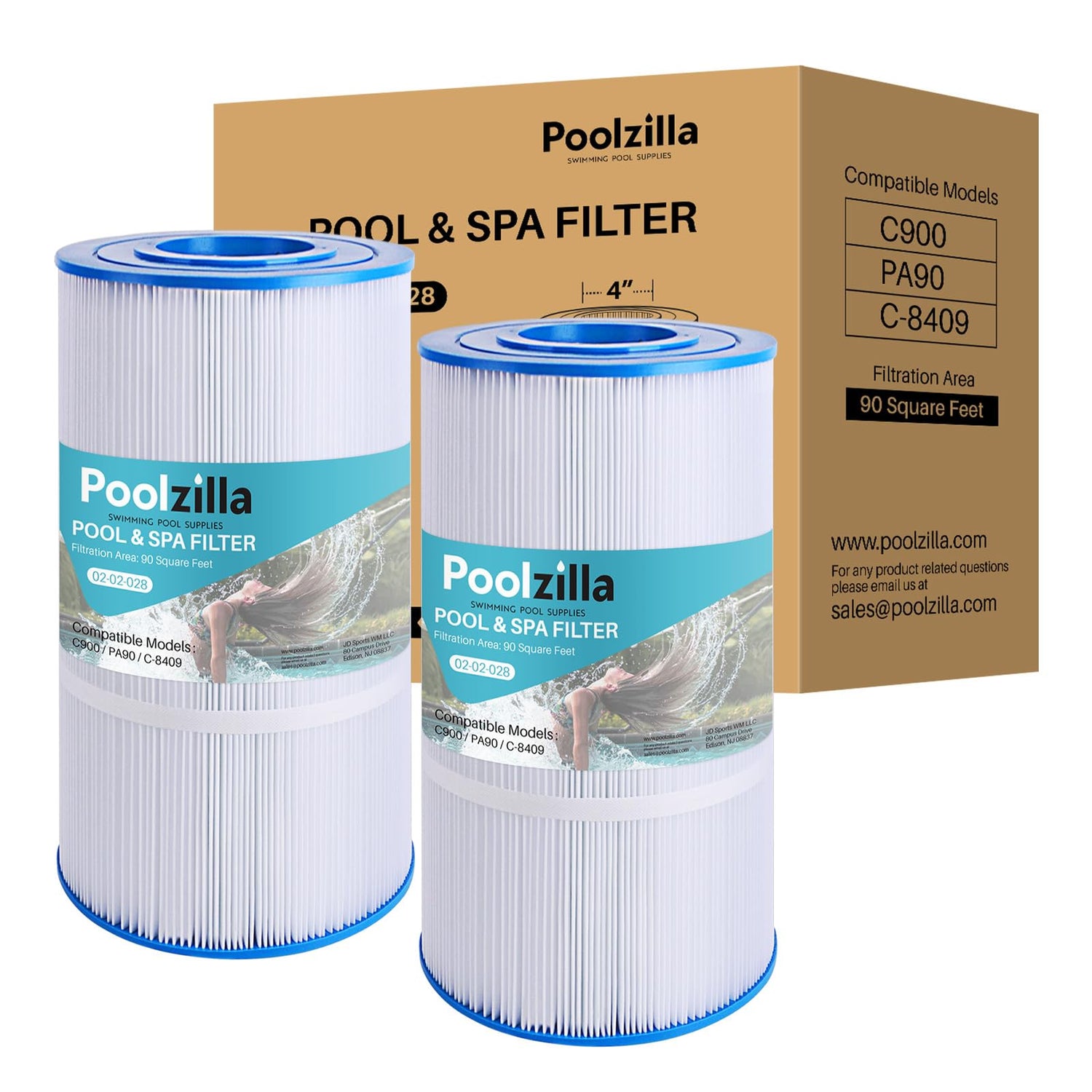 Poolzilla Replacement Pool Filter for PLF90A, Pleatco PA90, Hayward Star Clear Plus C900, Hayward CX900-RE, Unicel C-8409, Sta-Rite PXC95, Filbur FC-1292