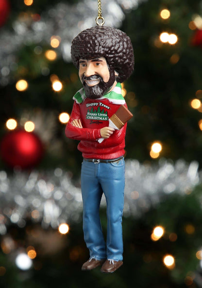Kurt Adler Bob Ross "Happy Little Christmas" Figural Ornament