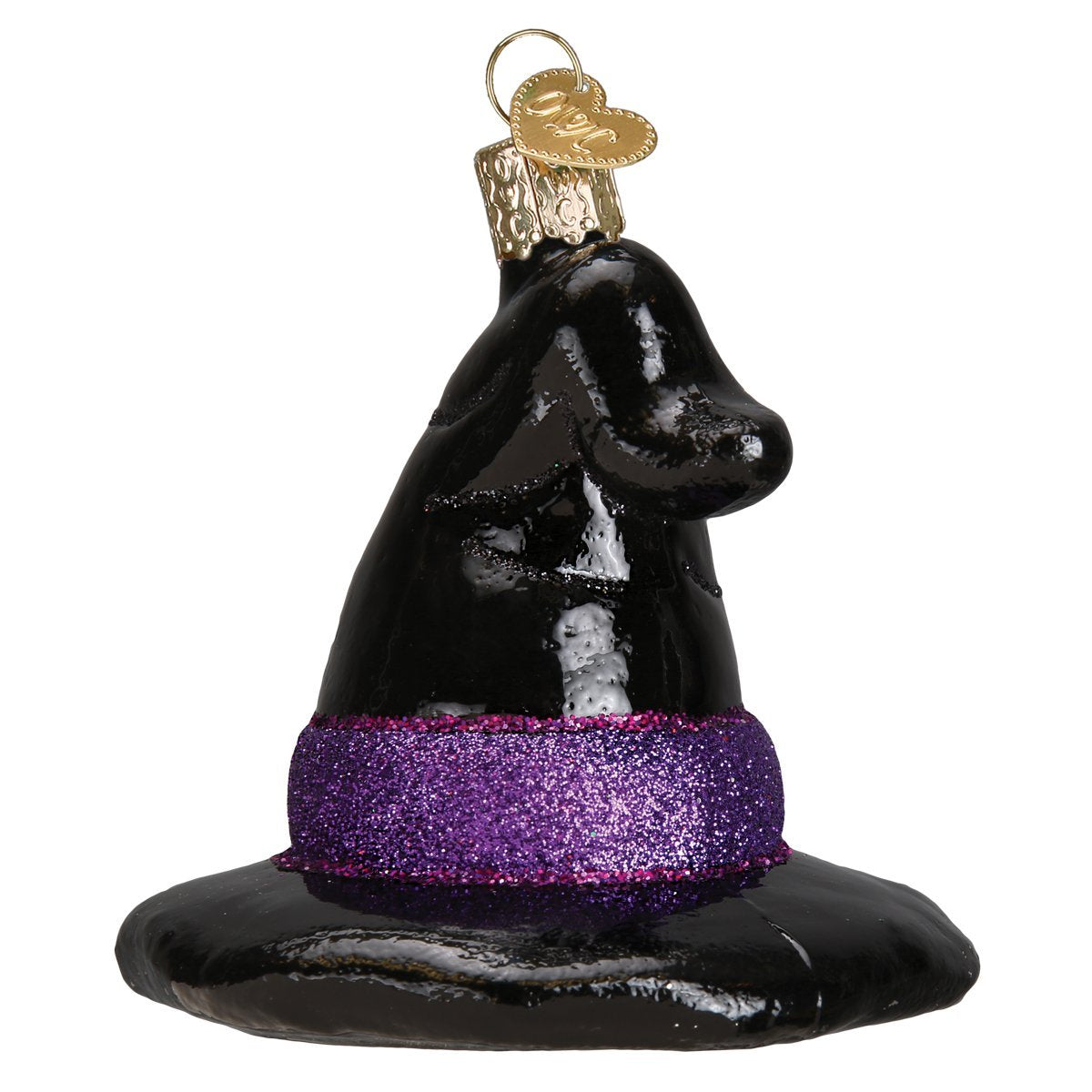 Old World Christmas Witch's Hat Glass Blown Ornament for Christmas Tree, Handcrafted Holiday Decoration, Halloween Collection