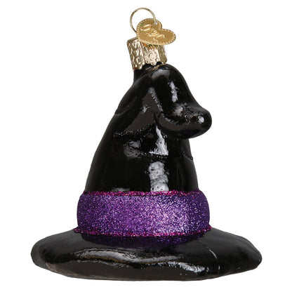 Old World Christmas Witch's Hat Glass Blown Ornament for Christmas Tree, Handcrafted Holiday Decoration, Halloween Collection