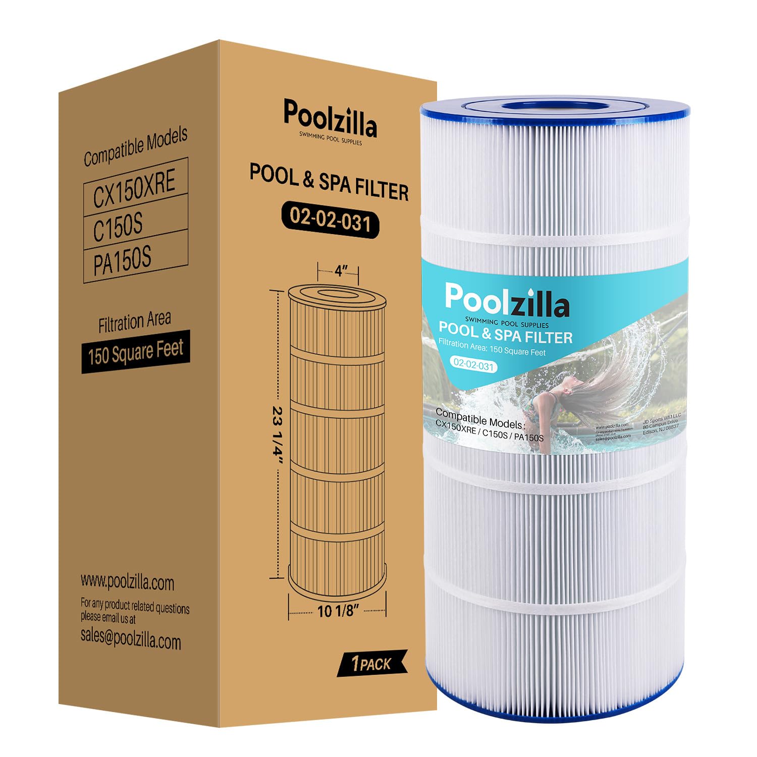 Poolzilla Replacement Pool Filter for PA150S, Hayward SwimClear C150S, CX150XRE, CS150E, Unicel C-9441, Spa-Daddy SD-01333