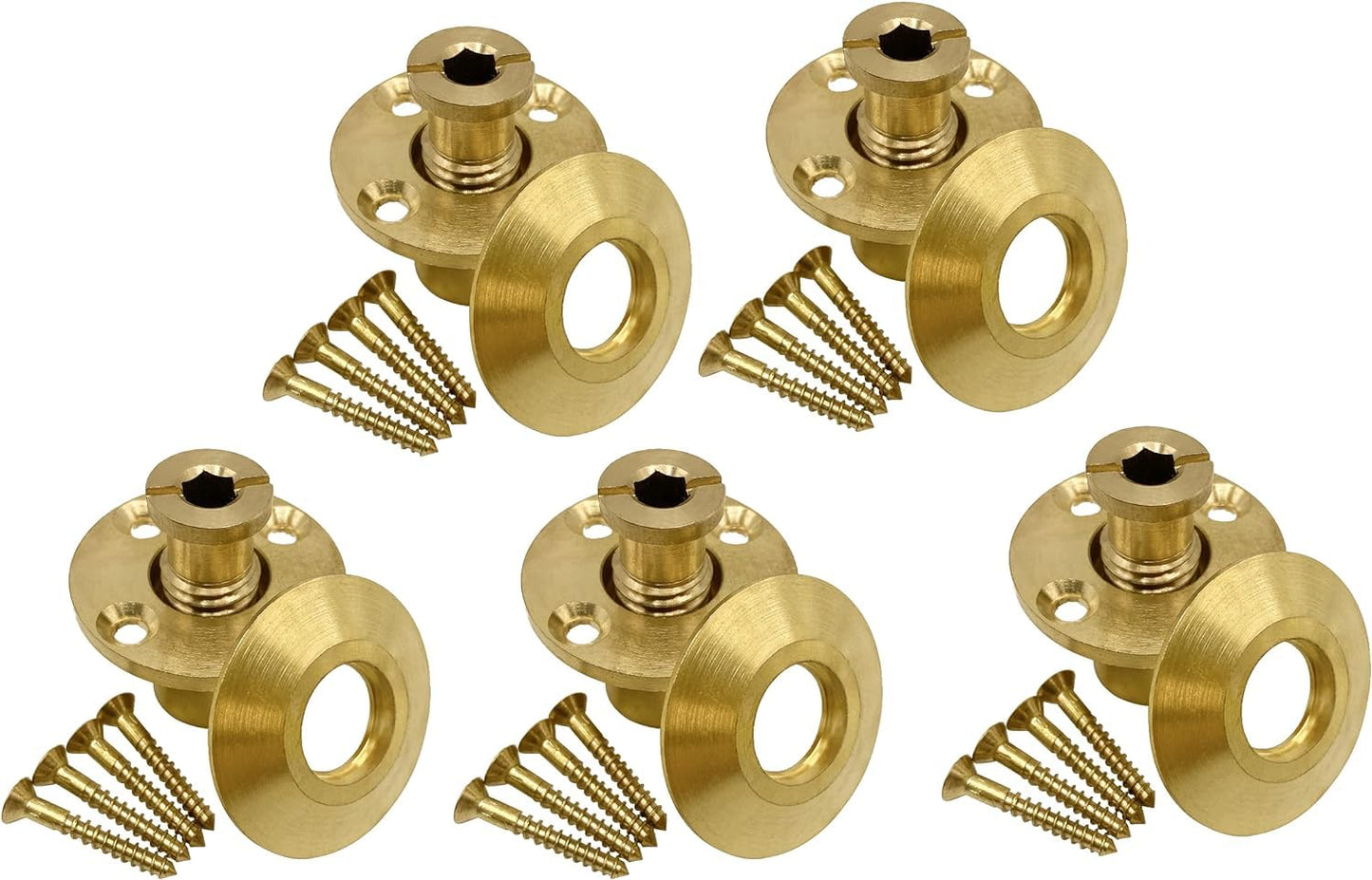 Poolzilla Wood Deck Brass Anchor with Collar for Safety Cover - Universal Fit