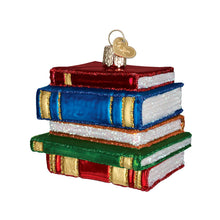 Old World Christmas Stack of Books Glass Blown Ornaments for Christmas Tree