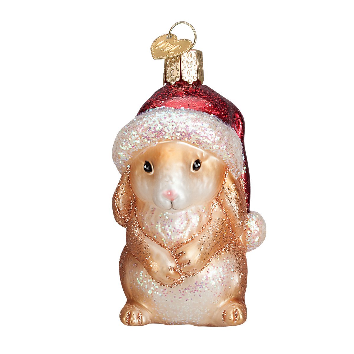 Old World Christmas Ornaments Standing Christmas Bunny Glass Blown Ornaments for Christmas Tree