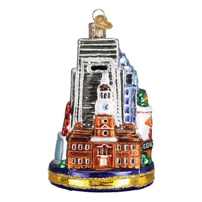 Old World Christmas Cities, Places and Landmarks Glass Blown Ornaments for Christmas Tree Philadelphia